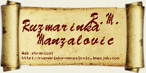 Ruzmarinka Manzalović vizit kartica